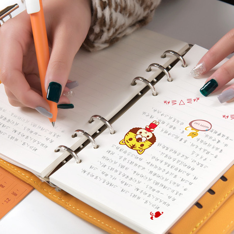 a6活页密码本手帐本日记本带锁手账本创意文具笔记本子记事本便携