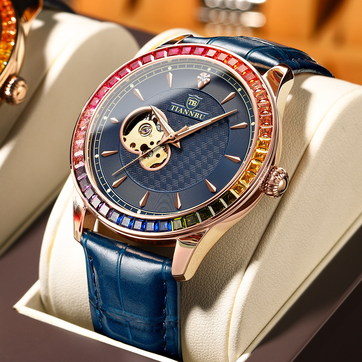 Watch Men's Diamond Inlaid Mechanical Hollow out Top 10 Fully Automatic Machinery_voghion.com