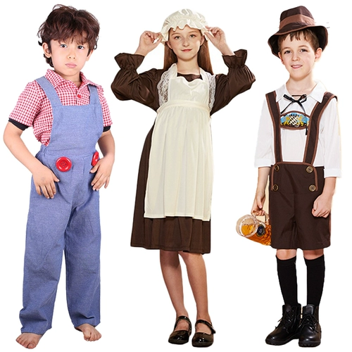 Детская средневековая гражданская одежда Liuyi Stage Performance Games Class Class Class European и American Poor Bitter Service