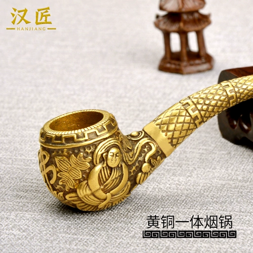 Чистая медная труба Портативная традиционная сухой дымовой пакет с сигарет сигарет сигарет сигарет сигарет сигарет сигарет сигарет сигарет сигарет сигарет сигарет в горшечном ветровом латуни.