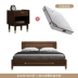 Ánh sáng Bắc Âu sang trọng giường gỗ rắn 1,8 mét mới Trung Quốc óc chó hiện đại tối giản giường đôi 1,5 mét phòng ngủ chính giường cưới - Giường