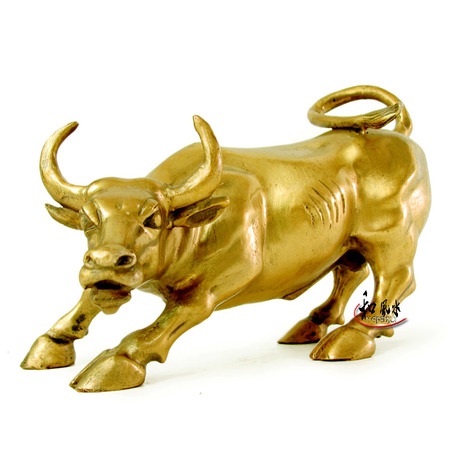 华尔街铜牛摆件 纯铜金牛摆饰品铜制品家居风水工艺品招财牛生肖 - 爱