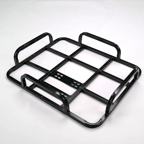 Электрический мотоцикл вынос наездник оснащен автомобильной лоткой базовой коробкой железной грузовой рамки.