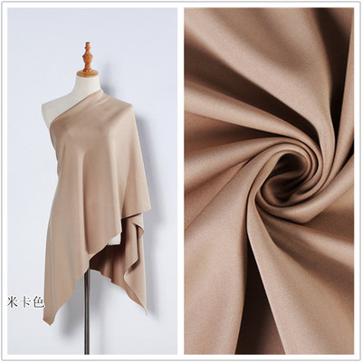 taobao agent Rice camel khaki thin air layer South Korean silk elastic knitted fabric bottoming shirt skirt pants fabric