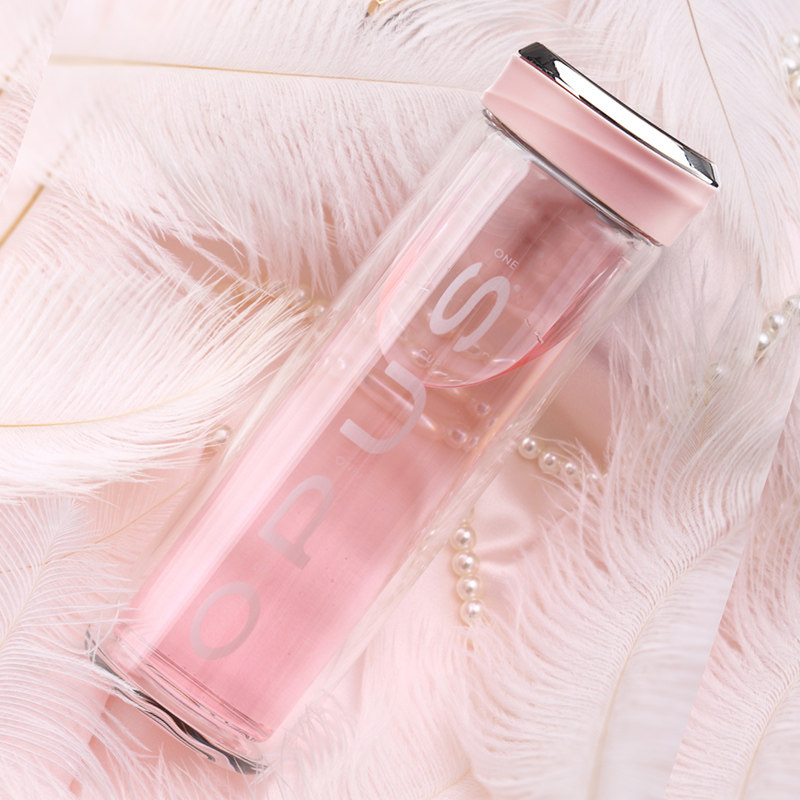 opus玻璃杯单层时尚可爱便携水杯子男女士茶杯带盖韩版创意随手杯