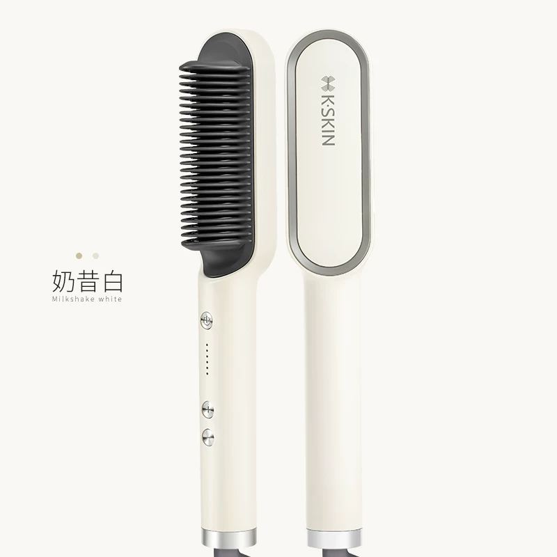 Керамическая (?) hair straightening comb straight plate clip household natural fluffy non-negative ion long-lasting artifact electric comb splint