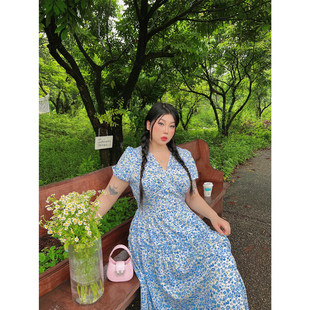 Boolibyoo французский Перерыв на чай девушка ~ большой двор французский Перерыв на чай пузырь рукавов цветочный платье тонкий платье