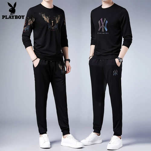 Playboy, спортивный костюм, осенний лонгслив, толстовка, мужская демисезонная осенняя футболка