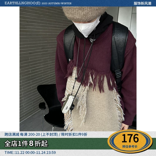 Небольшой дизайнерский ретро свитер, трикотажная рубашка, в американском стиле, оверсайз