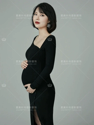 Черная фотография подходит для фотосессий для беременных, цветной высокий ростомер, платье, одежда, новая коллекция