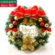 Рождественское цветочное кольцо красное узел 40 см со светом