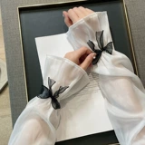 Шелковые нарукавники, комплект с бантиком, летние перчатки, защитный рукав, защита от солнца, защита от ультрафиолета