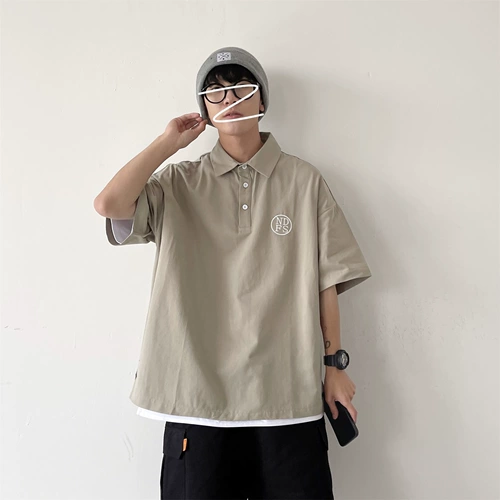 Летняя базовая футболка polo, свободный крой