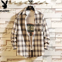 Playboy, рубашка для школьников, лампа для растений, трендовый топ, куртка для отдыха, осенняя, длинный рукав, в корейском стиле, оверсайз