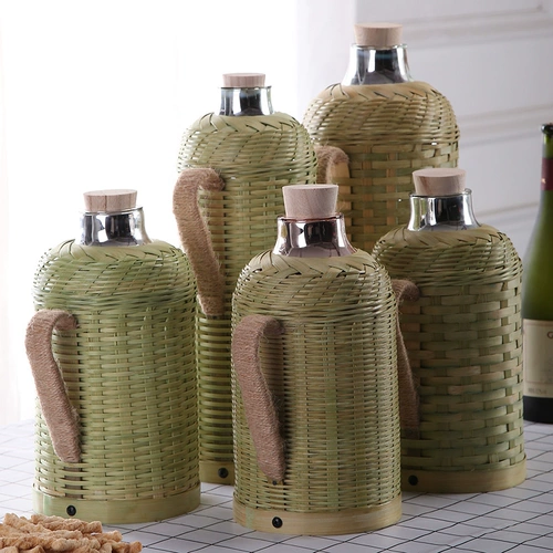 Бэмбуко -редактированная серия бутылок с горячей водой серии ретро термос медные покрытие для медного стеклянного стеклянного изделия.