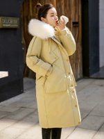Длинный пуховик с пухом, куртка, набивка пером, средней длины, 2021 года, в корейском стиле, увеличенная толщина