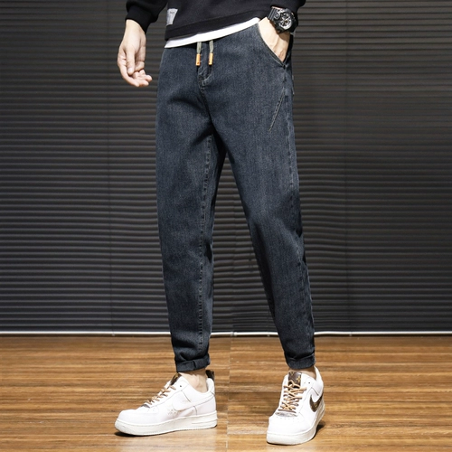 Демисезонные джинсы с начесом, зимние штаны, свободный прямой крой, коллекция 2023