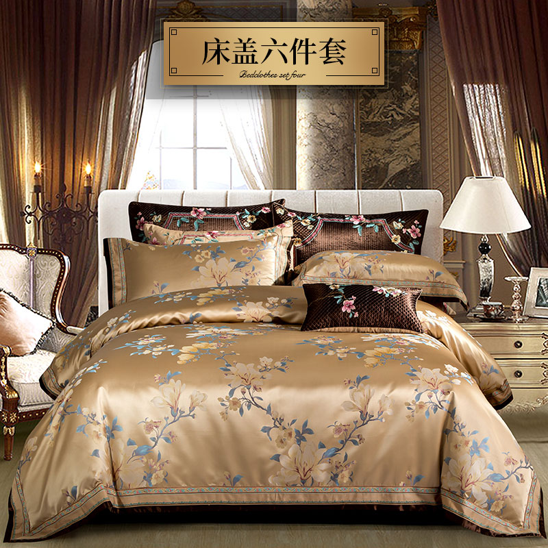 four-piece european-style bedding set, 60-80-piece set of high-end villa model room, home textile american bedding set