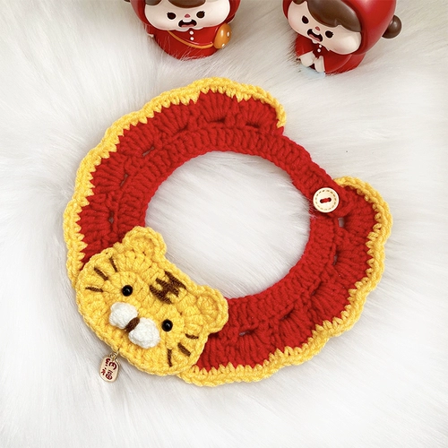 Шарф, нагрудник, плетеный чокер ручной работы, шерстяной аксессуар