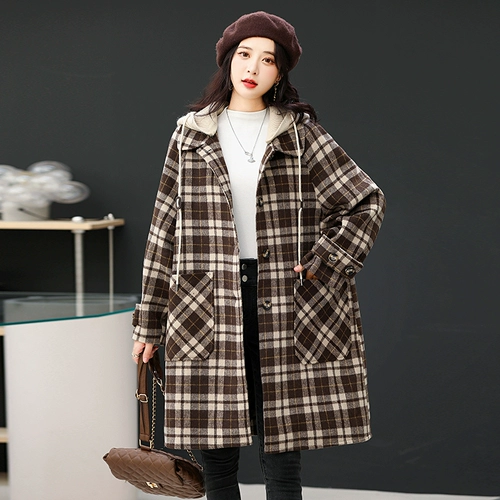 Плащ, длинная осенняя куртка, шерстяное пальто для отдыха, оверсайз, яркий броский стиль, изысканный стиль