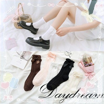 taobao agent Japanese soft girl Lolo Tower bubble mouth lace jk uniform butterfly knot sweet sock children