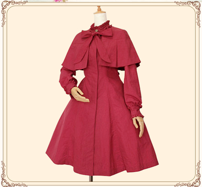 taobao agent Japanese retro trench coat, elegant brace, Lolita style, fitted