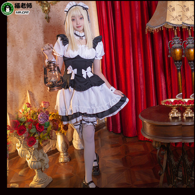 taobao agent Cat Teacher Animation Exhibition Miracle Warm Nva Maid Coster COS Black and White Chocolate Mother Uniform Cafe
