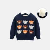 Детский утепленный свитер, зимний трикотажный лонгслив для мальчиков, коллекция 2021