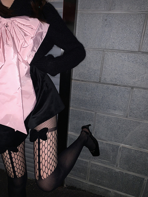 taobao agent CNORAHK original niche design net socks hollow black stockings girl bow wild light leg socks artifact