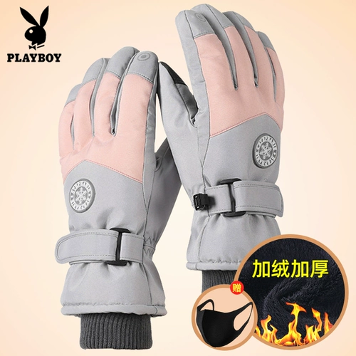 Playboy, мужские лыжные зимние удерживающие тепло перчатки, ветрозащитный водонепроницаемый зимний комплект, увеличенная толщина