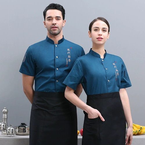 Шеф-повара Рабочая одежда мужская летняя рукави с короткими рукавами