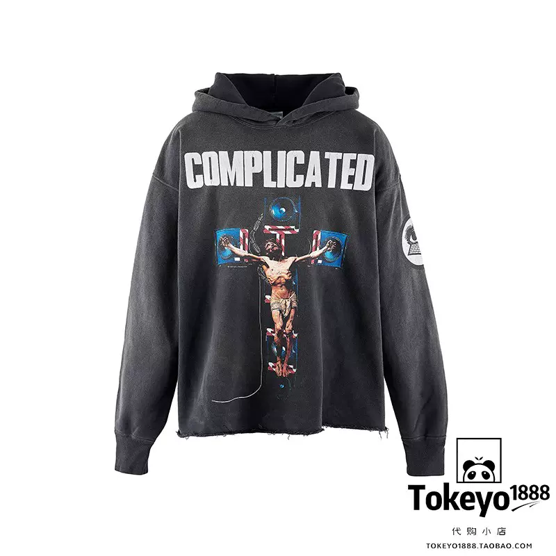 日本代购】Saint Michael aries hoodie 做旧运动套头外套-Taobao