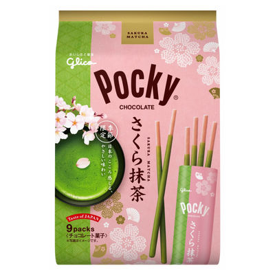 [有货]日本格力高Gelico Pocky19年季节限定樱花抹茶百奇涂层饼干