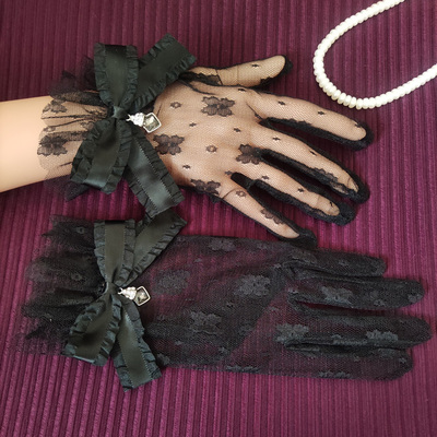 taobao agent Genuine elegant retro gloves, Lolita style, lace dress, halloween
