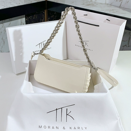 Цепь, сумка подмышку, сумка на одно плечо, сумка для телефона, Гонконг, французский стиль, из натуральной кожи, премиум класс