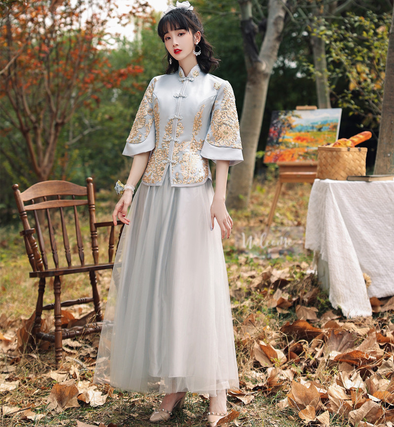  XS+Light gray Chinese -style B -type fairy sleeve   + $1.73 