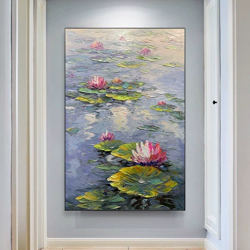 Чистая рука с масляной живописью Nordic Monet Monet Sleep Lily Постоянная гостиная Ресторан
