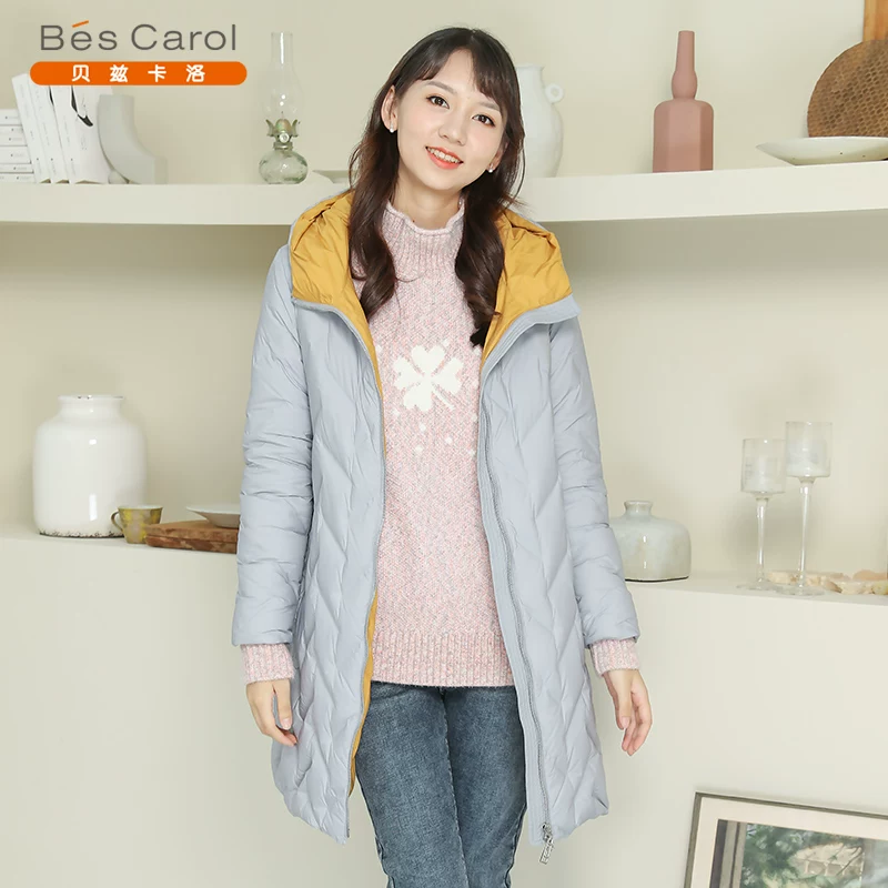Женская ламинированная середине длины пуховик Bescarol/Bescarol в корейском стиле зимняя теплая куртка 632691