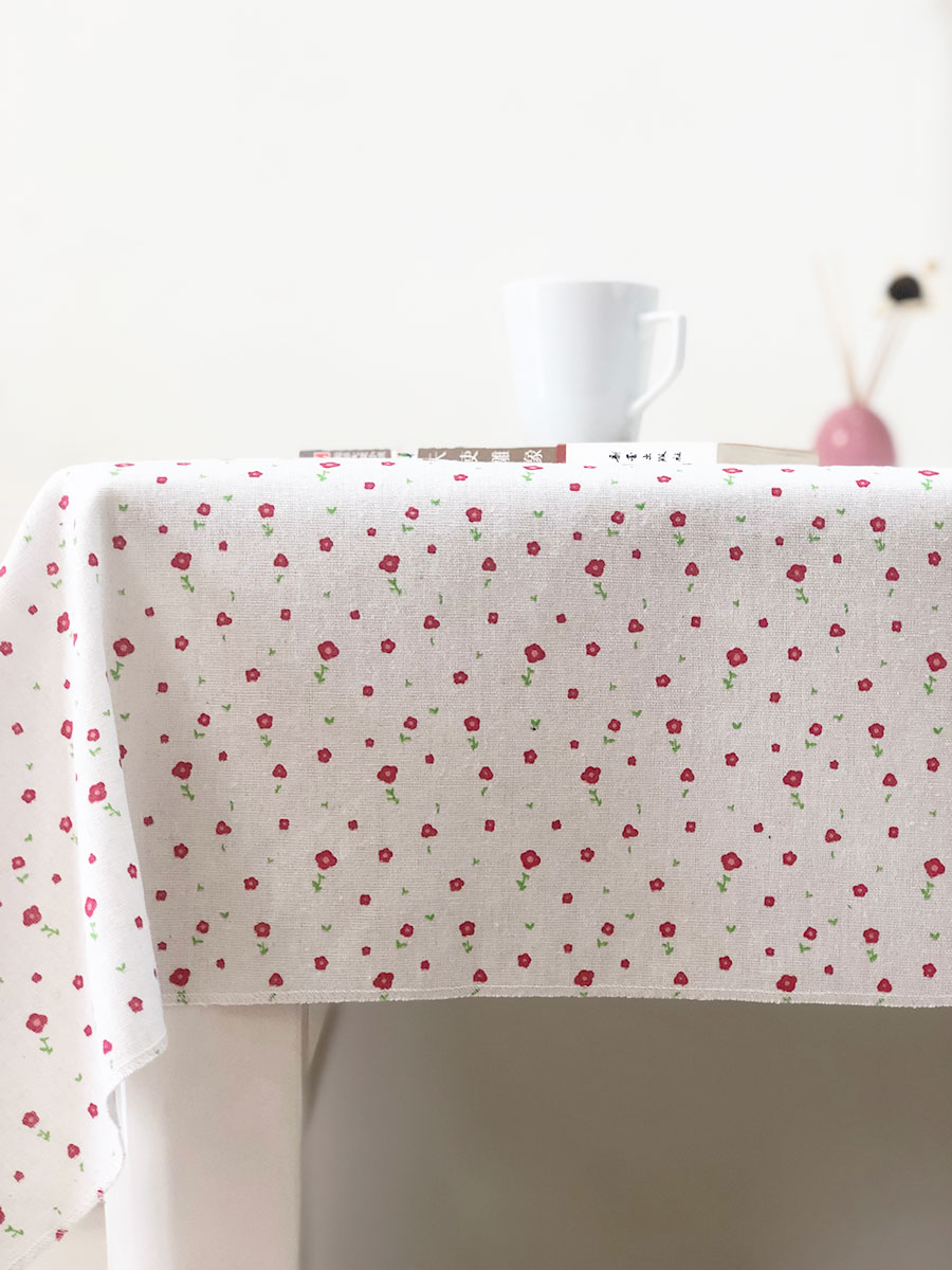 nordic style desk  cotton and linen tablecloth ins style student dormitory bedroom japanese-style small fresh chinese fabric