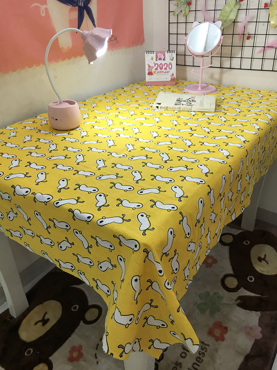 nordic style desk  cotton and linen tablecloth ins style student dormitory bedroom japanese-style small fresh chinese fabric