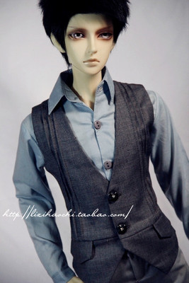 taobao agent [Make -up] BJD/Uncle, three -point fixed clothing ++ 2013 new lead -gray folding line vest ++