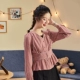 Tangshi đích thực của phụ nữ mùa thu 2021 áo sơ mi dài tay của phụ nữ lỏng đầu phiên bản Hàn Quốc của áo sơ mi kẻ sọc mỏng hợp thời trang sinh viên - Áo sơ mi dài tay