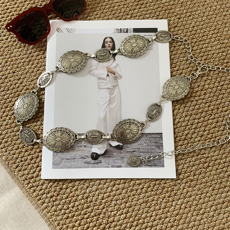 Retro Silber Metall Taille Kette frauen Gürtel Mit Rock Taille Kette Taille Dekoration_voghion.com