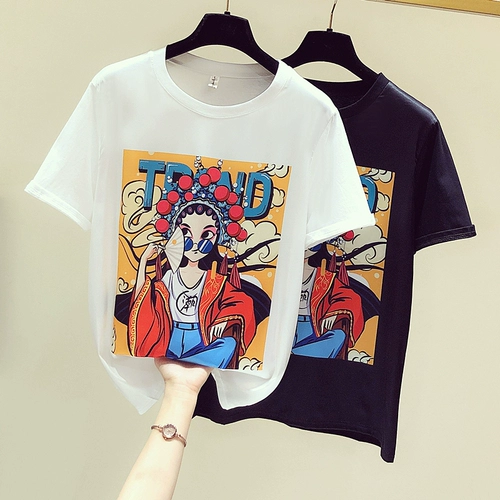 Брендовая футболка, в западном стиле, оверсайз, короткий рукав