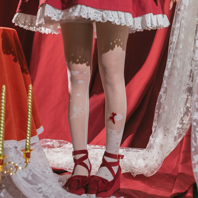 taobao agent Not staying up late tonight, sexy pure pure desire white stockings female Lolita bow love soft girl thigh socks