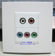 Аудио разъем 86组装面板 莲花头音视频一体色差音频 dvi投影电脑连接插座