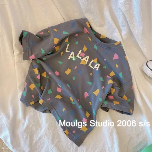 Летняя детская хлопковая брендовая футболка с коротким рукавом, в западном стиле, детская одежда