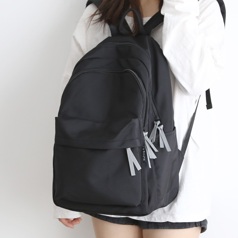 NR Versatile Solid Color Large Capacity Backpack for Men, Backpack for Girls, Junior High School, Mountaineering Backpack, Computer Bag (1627207:28341:color classification:black)