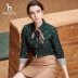 Hazzys 2020 mới in áo sơ mi mỏng giản dị mùa thu và mùa đông cotton thuần khiết dài tay áo sơ mi hàng đầu của phụ nữ - Áo sơ mi dài tay Áo sơ mi dài tay