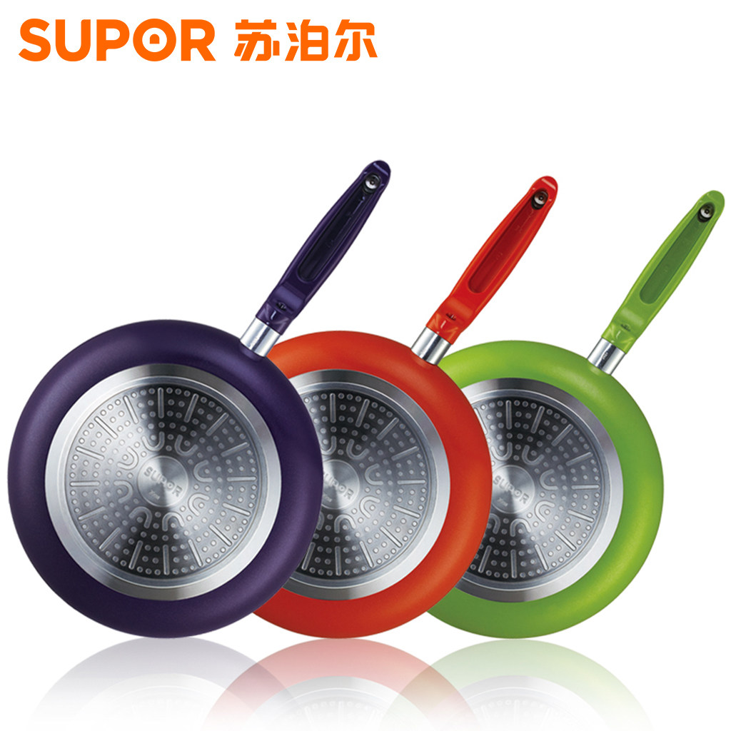 苏泊尔平底锅火红点不粘锅牛排煎锅无烟煎蛋电磁炉通炒锅pg24g1